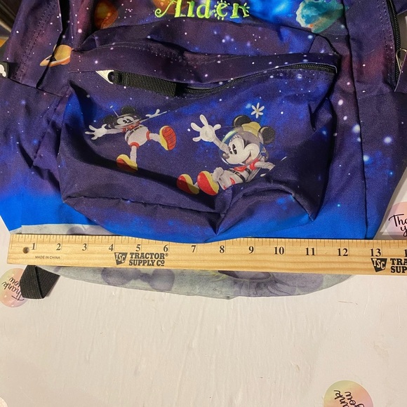 Jansport Disney Backpack Mickey Cosmic Theme Canvas Shoulder Straps 15x13x5 Nice - Picture 10 of 12